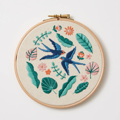 The Modern Crafter Beginner Embroidery DIY Kit - Summer Swallow - 6in