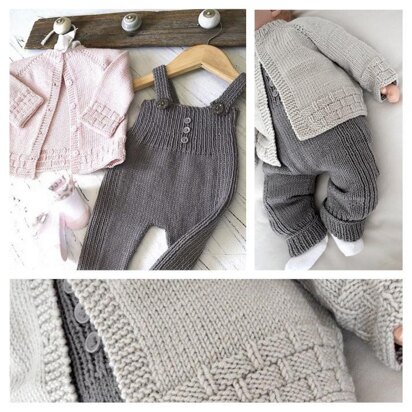 OGE Knitwear Designs P116 Tiny Tots Top Down Cardigan and Overalls PDF