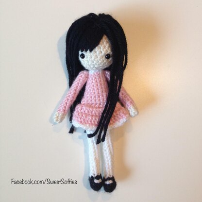 Petite Amigurumi School Girl Doll in Dress