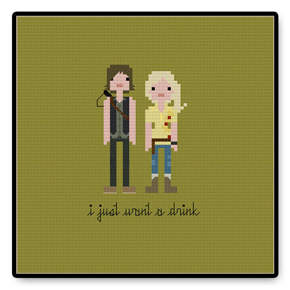 The Walking Dead Season Four - Daryl and Beth - PDF Cross Stitch Pattern