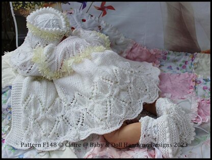 Lacy Leafy Lace Jacket & Pants for 16-22 inch doll (preemie-3m+ baby)