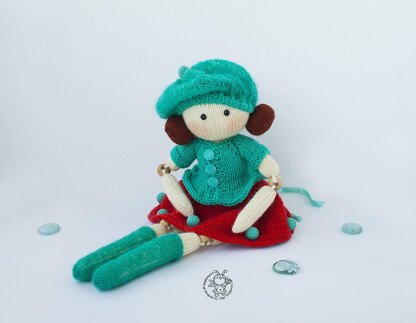 Doll Samanta ( beads jointed) knitted flat