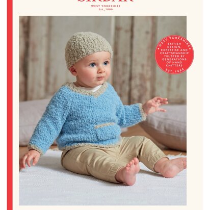 V-Neck Sweater and Hat in Sirdar Snuggly Bouclette - 5256 - Downloadable PDF