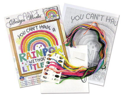 Design Works Rainbow LoveCrafts Exclusive Cross Stitch Kit - 25cm x 25cm