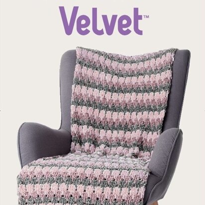 Larksfoot Crochet Afghan in Bernat Velvet - Downloadable PDF