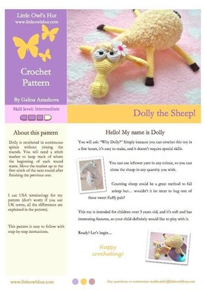 Dolly the sheep Amigurumi fluffy toy