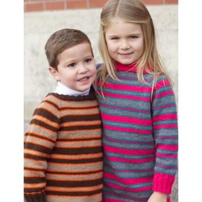 Top Down Super Stripes Sweaters in Patons Astra