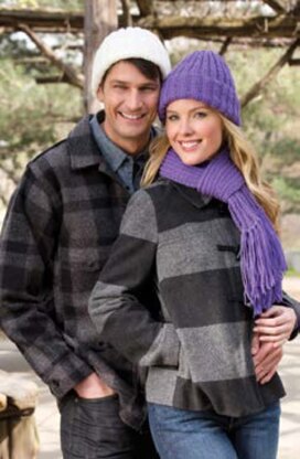 Ribbed Hat and Scarf in Red Heart With Love Solids - 928.0688