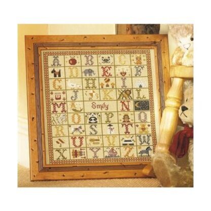 Historical Sampler Company A-Z Birth Sampler Cross Stitch Kit - 16ct Aida - 28cm x 30cm