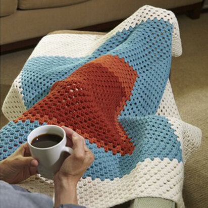 616 Modern Granny Afghan - Blanket Crochet Pattern for Home in Valley Yarns Stockbridge