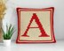Initial Letter A Pillow Mini C2C Crochet Pattern Bordered Cushion ABC Name Bolster