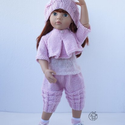 Pink dream outfit knitting flat for 18 in doll