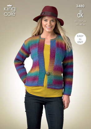 Cardigan and Waistcoat in King Cole Riot DK - 3480