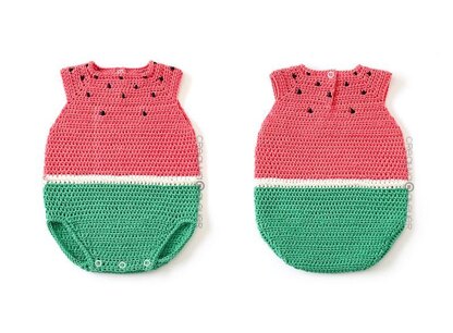 5 sizes- Crochet Watermelon Romper