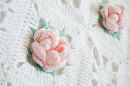 Dear Peony – flower granny square baby blanket pattern