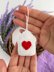 Crochet house with heart Amigurumi pattern Valentine ornament Crochet keyring charm Car hanger