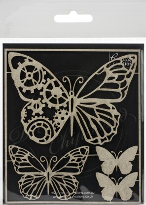 Artdeco Creations Couture Creations Steampunk Dreams Chipboard 4/Pkg - Steampunk Butterfly