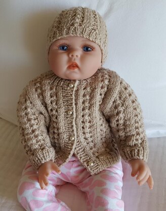 Jenna - babies 8ply lace cardigan