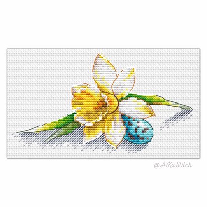 Daffodil Mini Easter Cross Stitch PDF Pattern