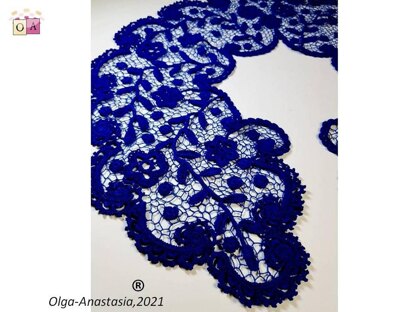 Lace blue detachable collar