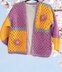 Puff Flower Crochet Cardi