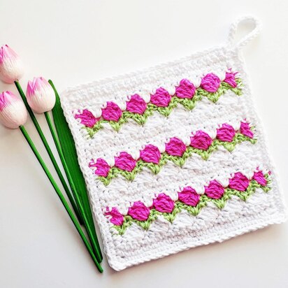 Tulip Stitch Dishcloth