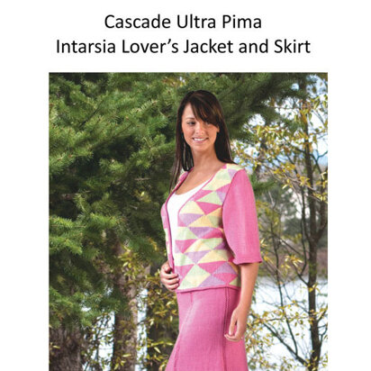 Intarsia Lover's Jacket and Skirt in Cascade Ultra Pima - DK196