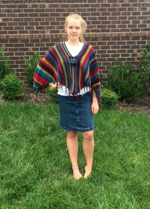 Colorful Stripes Poncho