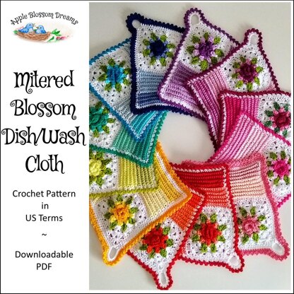 Mitered Blossom Dishcloth