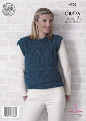 Sweater and Sleeveless Top in King Cole Value Chunky - 4705 - Downloadable PDF