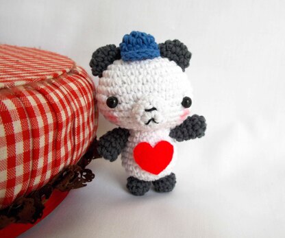 Mr Panda in love free amigurumi crochet doll pattern
