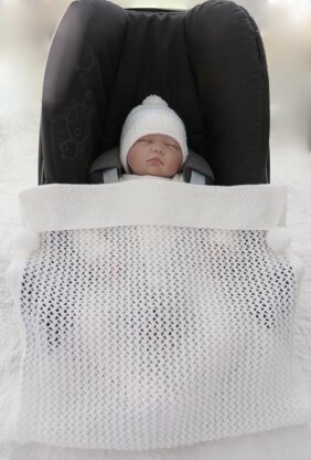 Libby Lace Newborn Baby Car Seat Blanket & Hat