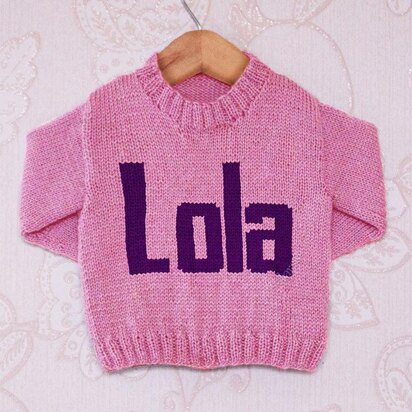 Intarsia - Lola Moniker Chart - Childrens Sweater