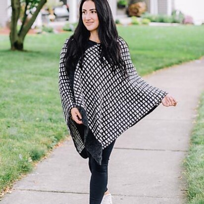 Raven Plaid Poncho