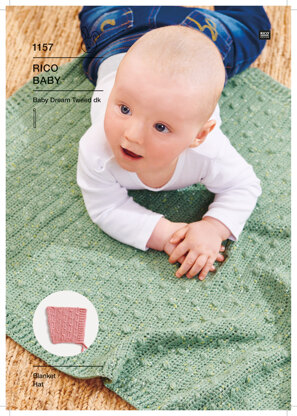 Blanket & Hat in Rico Baby Dream Tweed DK - 1157 - Downloadable PDF