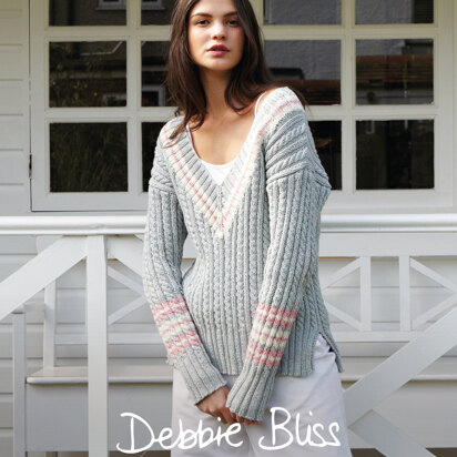"Matilda Jumper" - Jumper Knitting Pattern For Women in Debbie Bliss Cotton Denim DK - DBS052