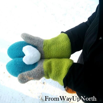 Felted North Star Mittens