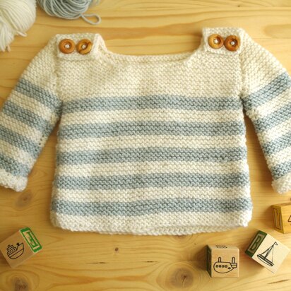 Easy baby jumper, breton-style, 0-24 months