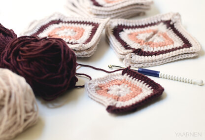 Square motif crochet shawl