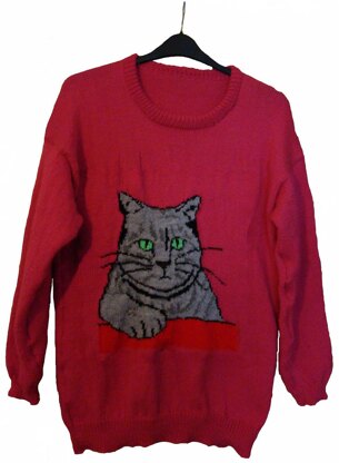 Grey Kitty Cat Jumper