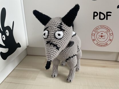 Patched Dog amigurumi