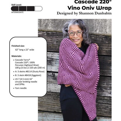 Vino Oniv Wrap in Cascade Yarns 220 - W832 - Downloadable PDF