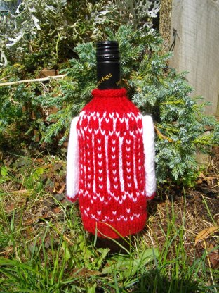 Wine bottle cozy for Christmas