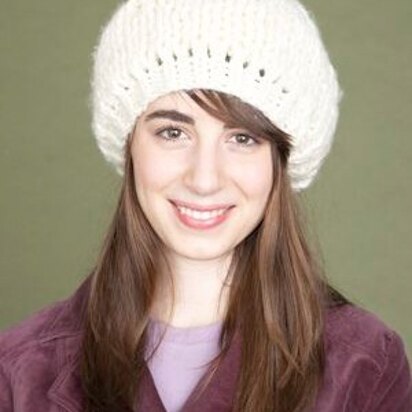 Knitting Oversized Beret Lion Brand Wool-Ease Thick & Quick - 70052A