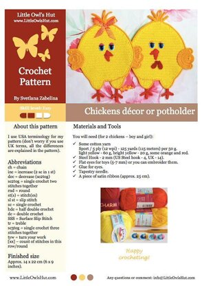 051 Chickens decor, potholder, pillow Amigurumi Zabelina Ravelry