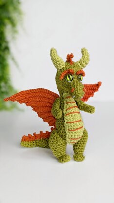 Gustav the Dragon crochet pattern, amigurumi dragon pattern