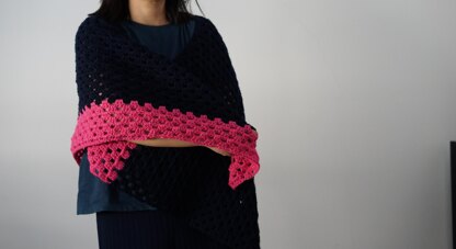 Granny stripes shawl crochet pattern