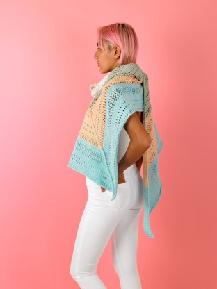 Lollipop Lace Shawl - Free Knitting Pattern For Women in Paintbox Yarns Cotton DK