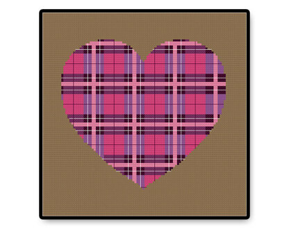 Plaid Heart - PDF Cross Stitch Pattern