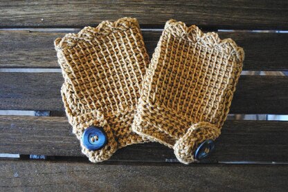 Sweet Waffle Fingerless Mitts